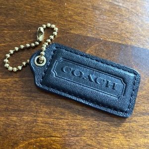 Black Coach Leather Keychain